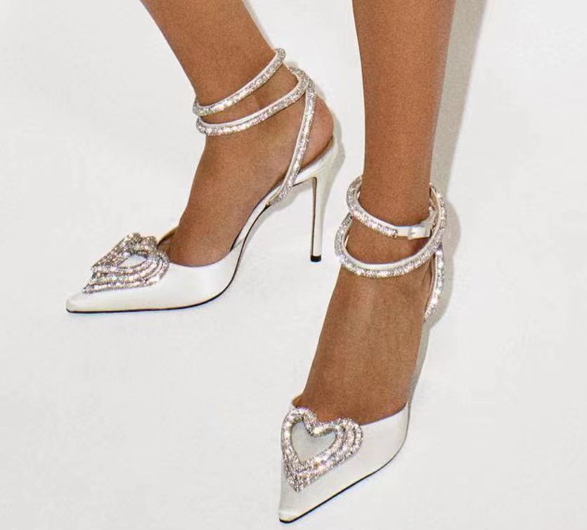 Heart Rhinestone Heels