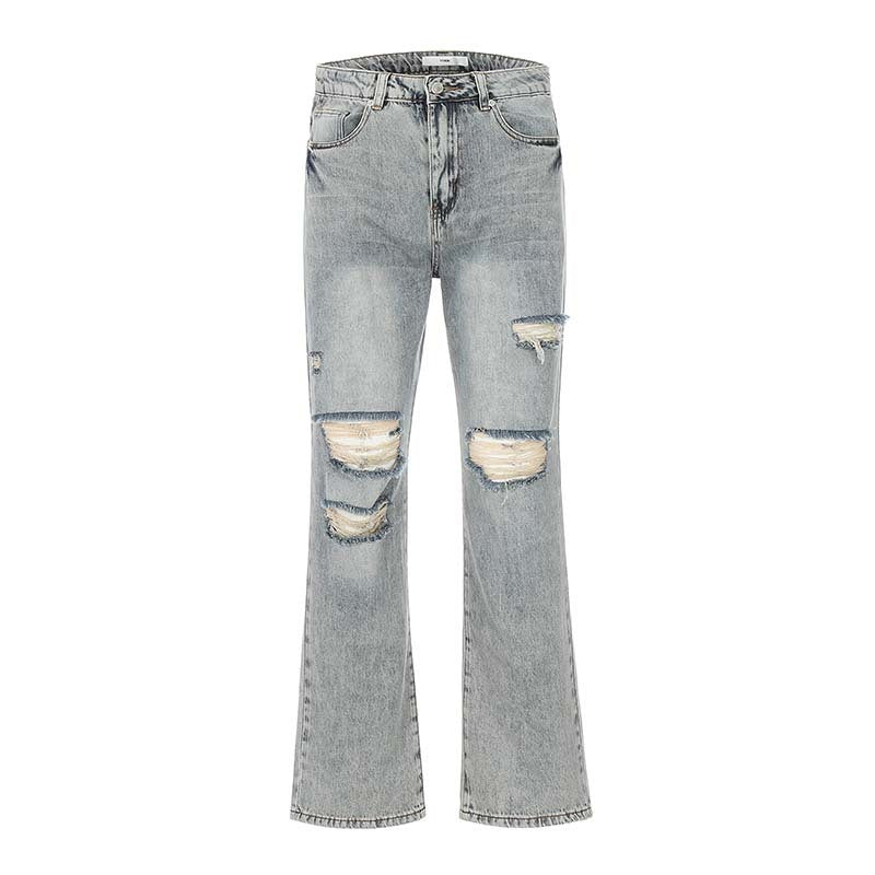 KEVV Ripped Jeans Retro Slimming