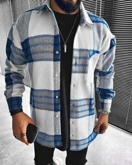 Plaid Pocket Long Sleeve Shirt