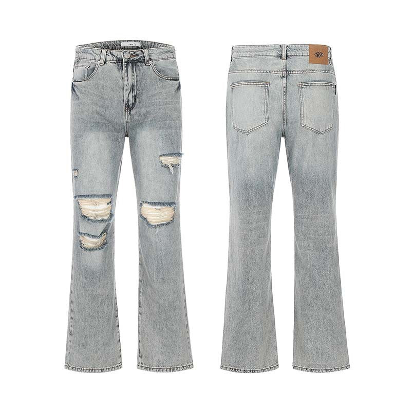KEVV Ripped Jeans Retro Slimming