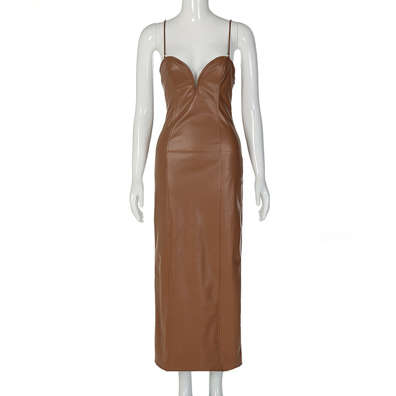 Chique Leatherette Spring Jarretels Dress