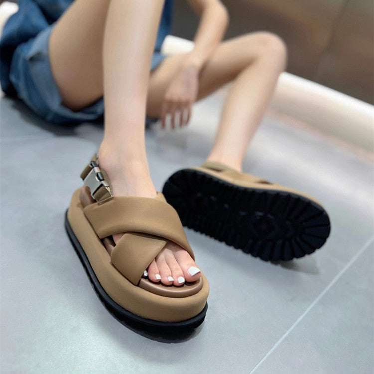 Leather Cross Sandals