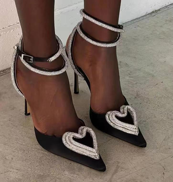 Heart Rhinestone Heels
