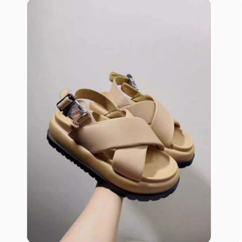 Leather Cross Sandals