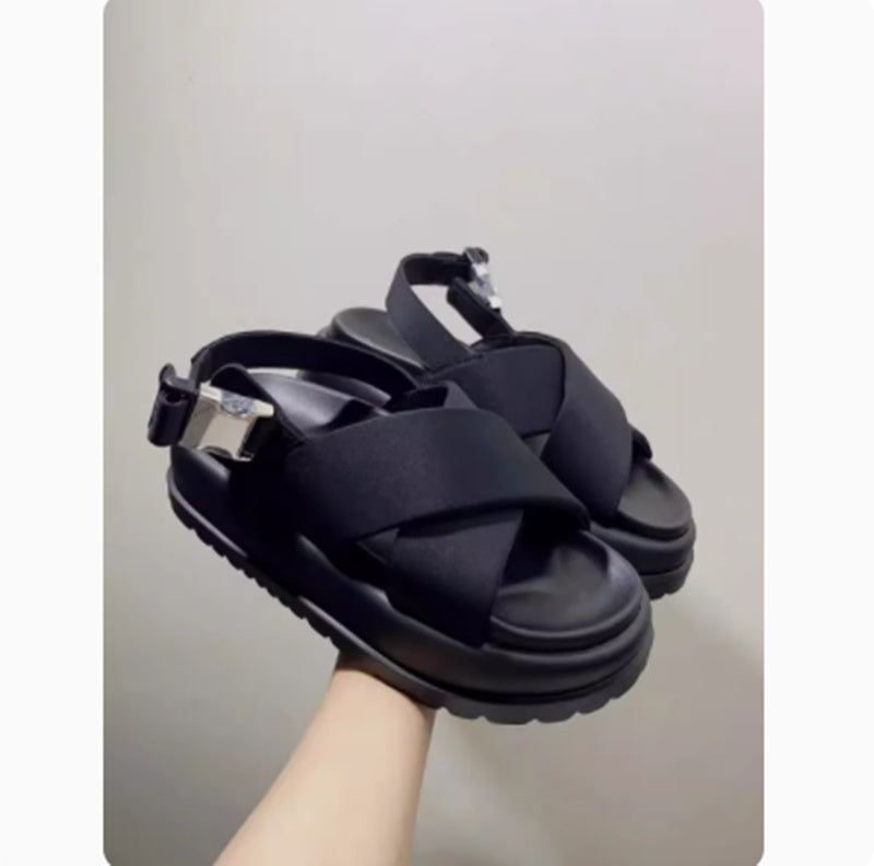 Leather Cross Sandals