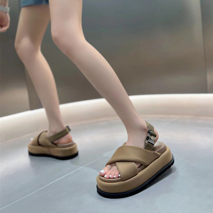 Leather Cross Sandals