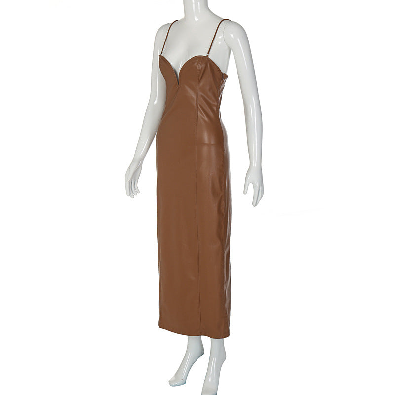 Chique Leatherette Spring Jarretels Dress