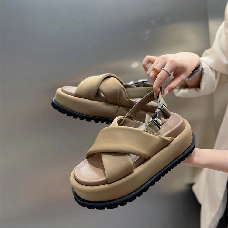 Leather Cross Sandals
