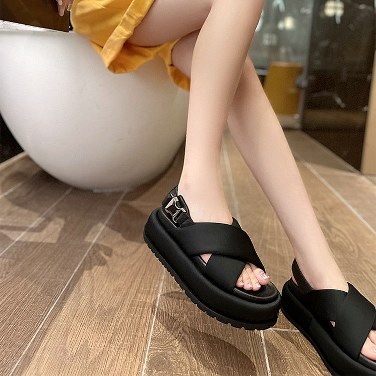 Leather Cross Sandals