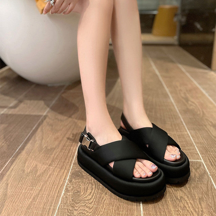 Leather Cross Sandals