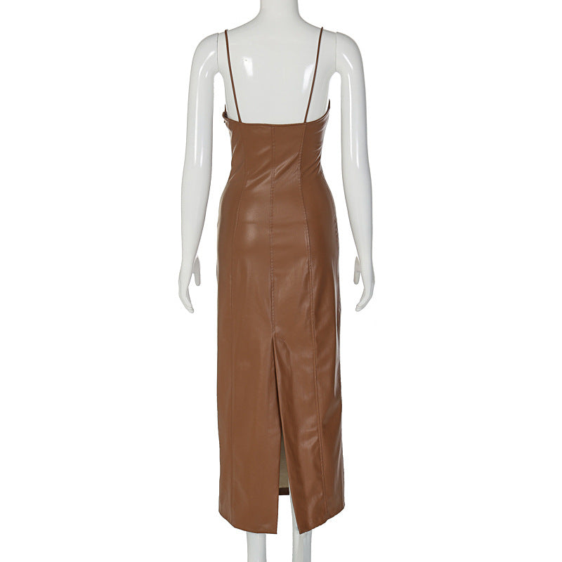 Chique Leatherette Spring Jarretels Dress